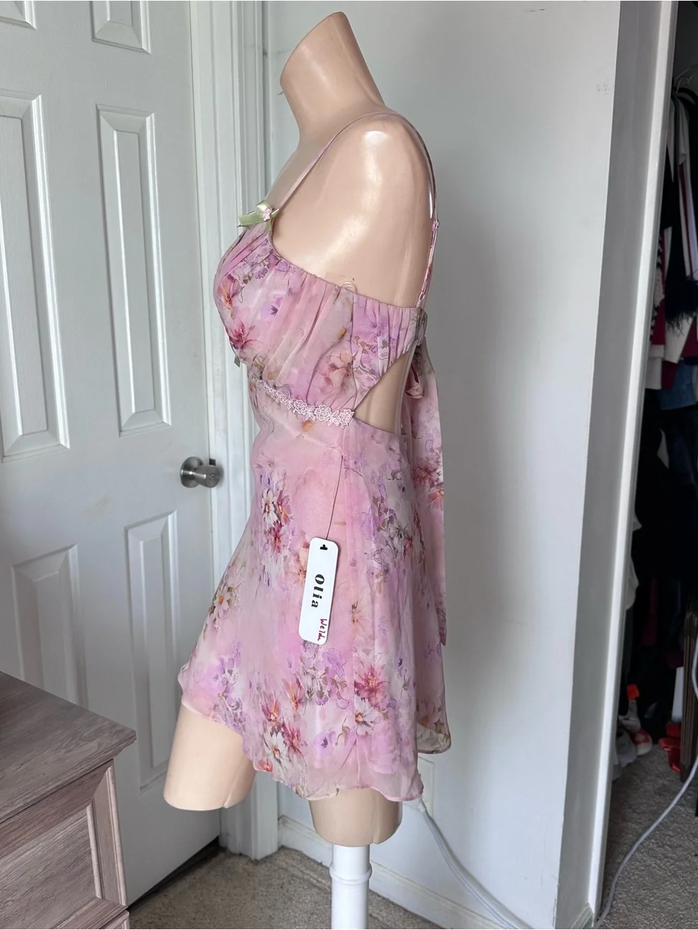 Lulu’s Keira Floral Tie Back Lingerie Slip